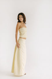 Butter Yellow Linen Maxi Skirt